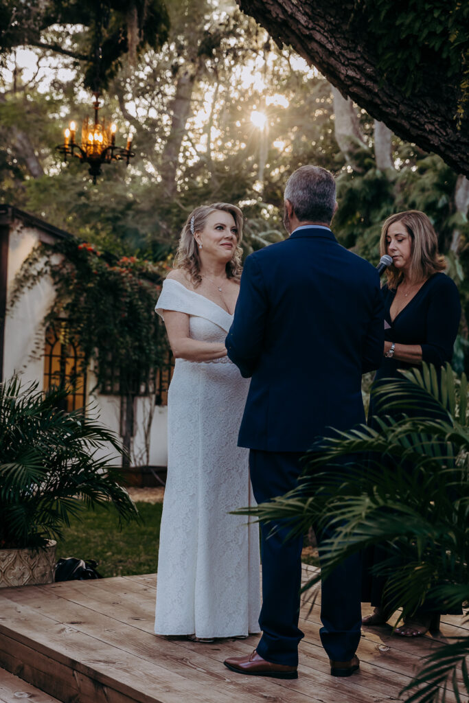 intimate wedding ceremony at del favero oasis tampa florida