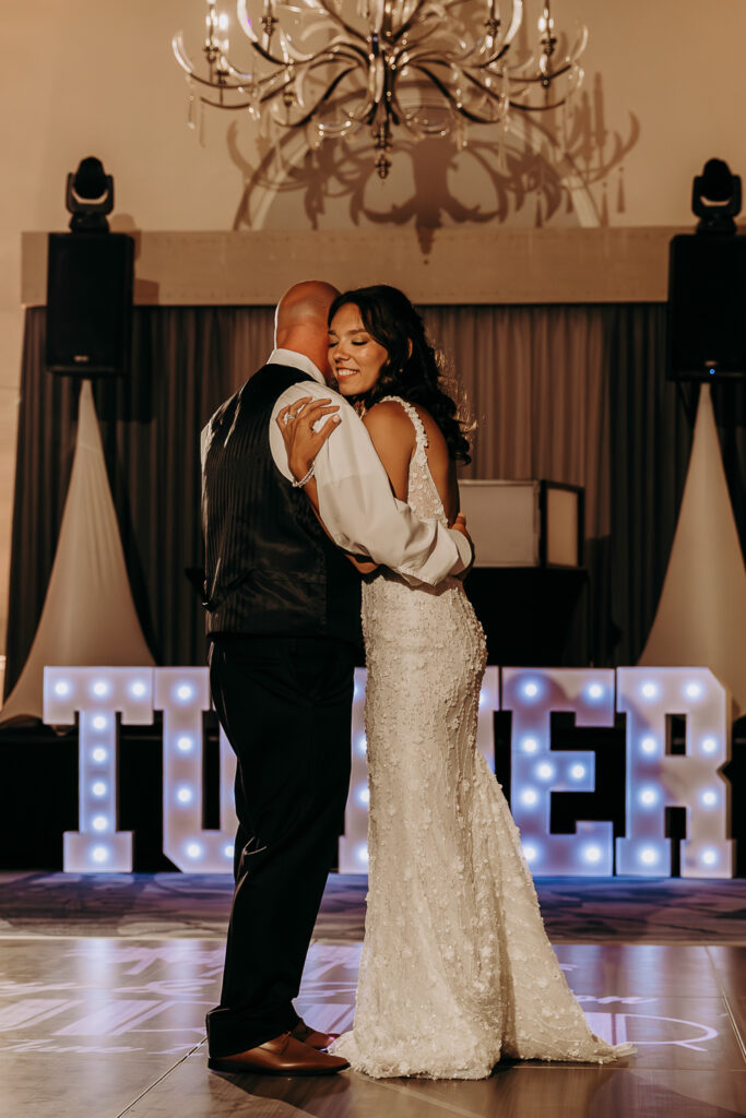 father daughter dance at wedding reception at the don cesar in st pete fl