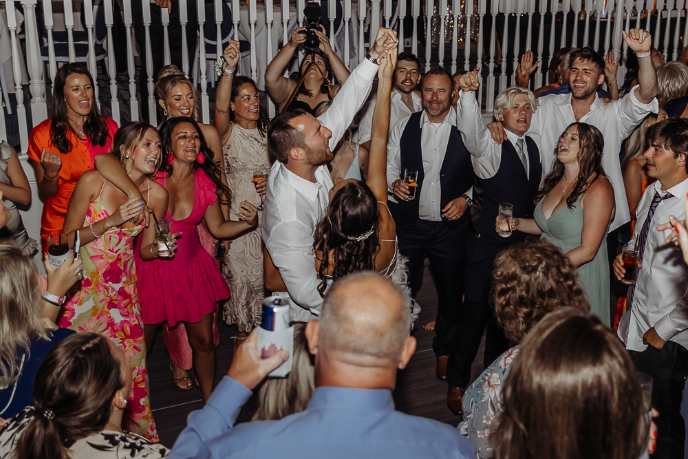 bride and groom dancing on the dance floor