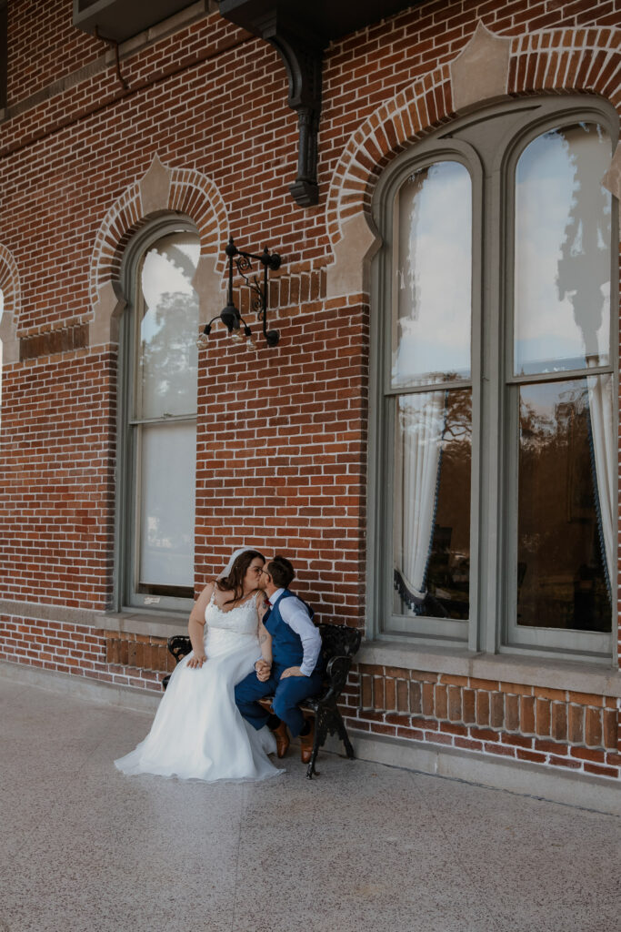 couple sharing a kiss after their elopement in tampa