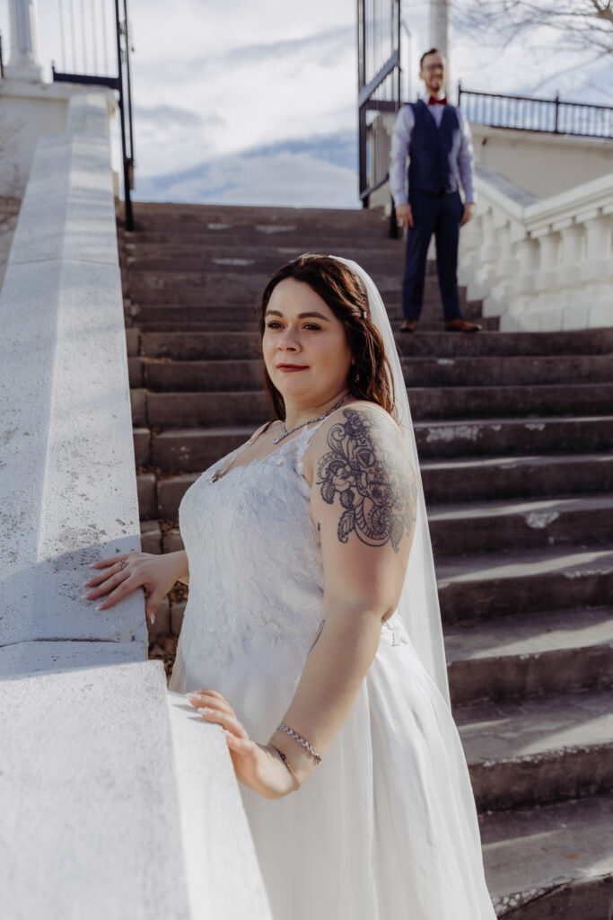 portrait of bride after her tampa elopement 