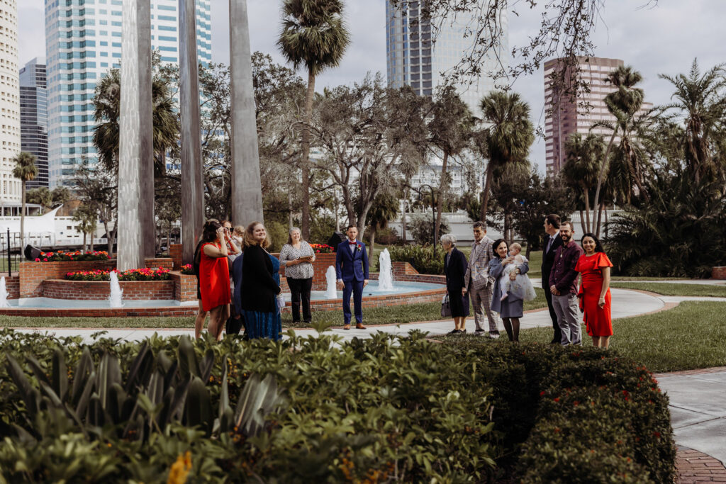 photo of elopement ceremony at plant park tampa 