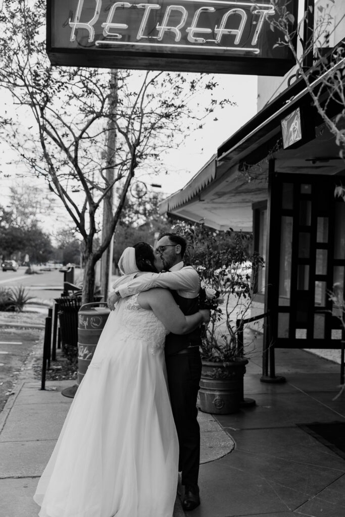 couple kissing after their elopement 