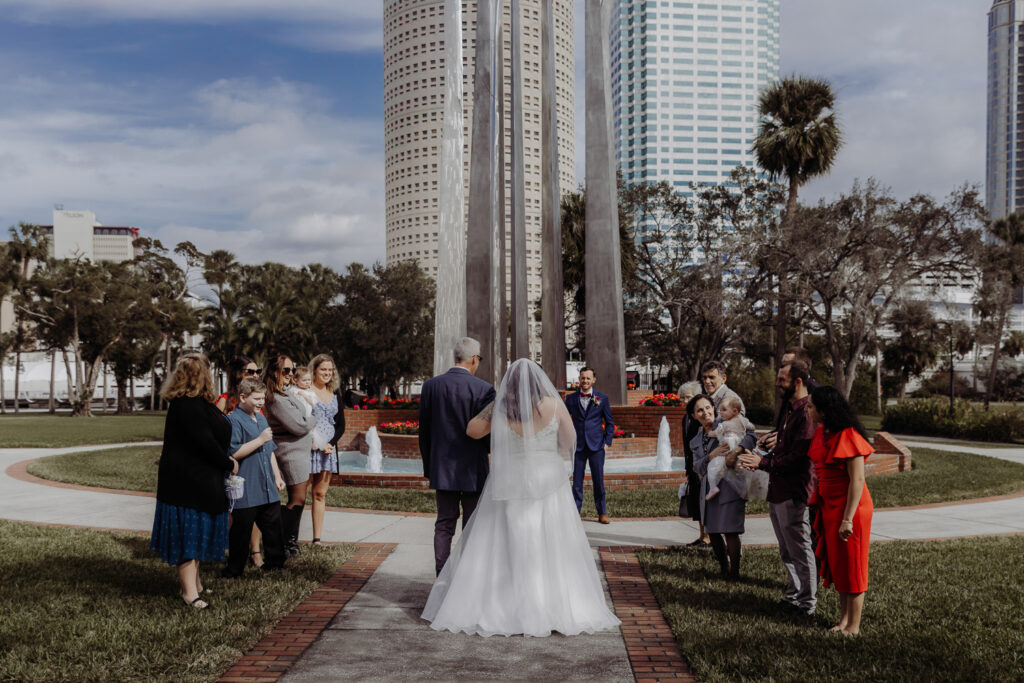 ceremony at plant park tampa for elopement 