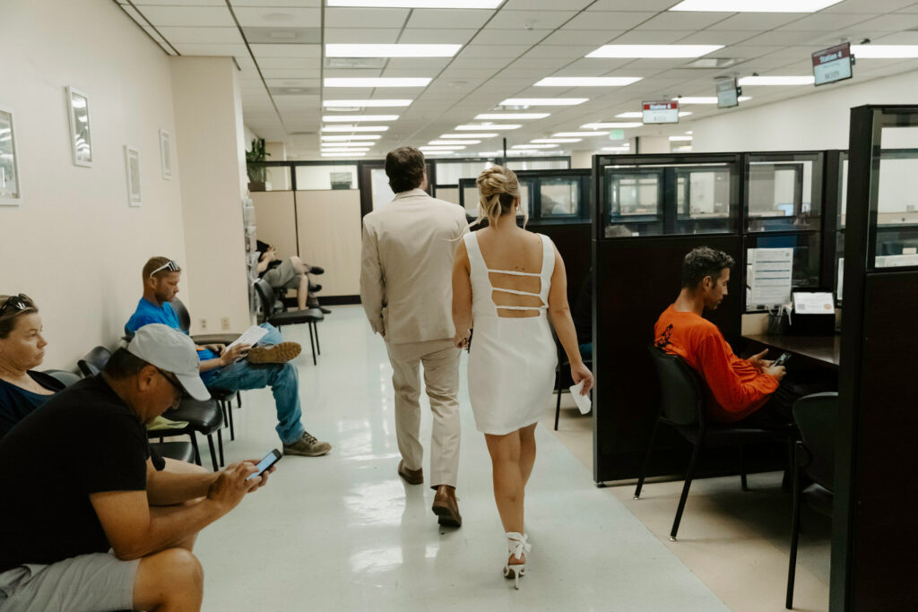 couple in courtroom to make their marriage official 