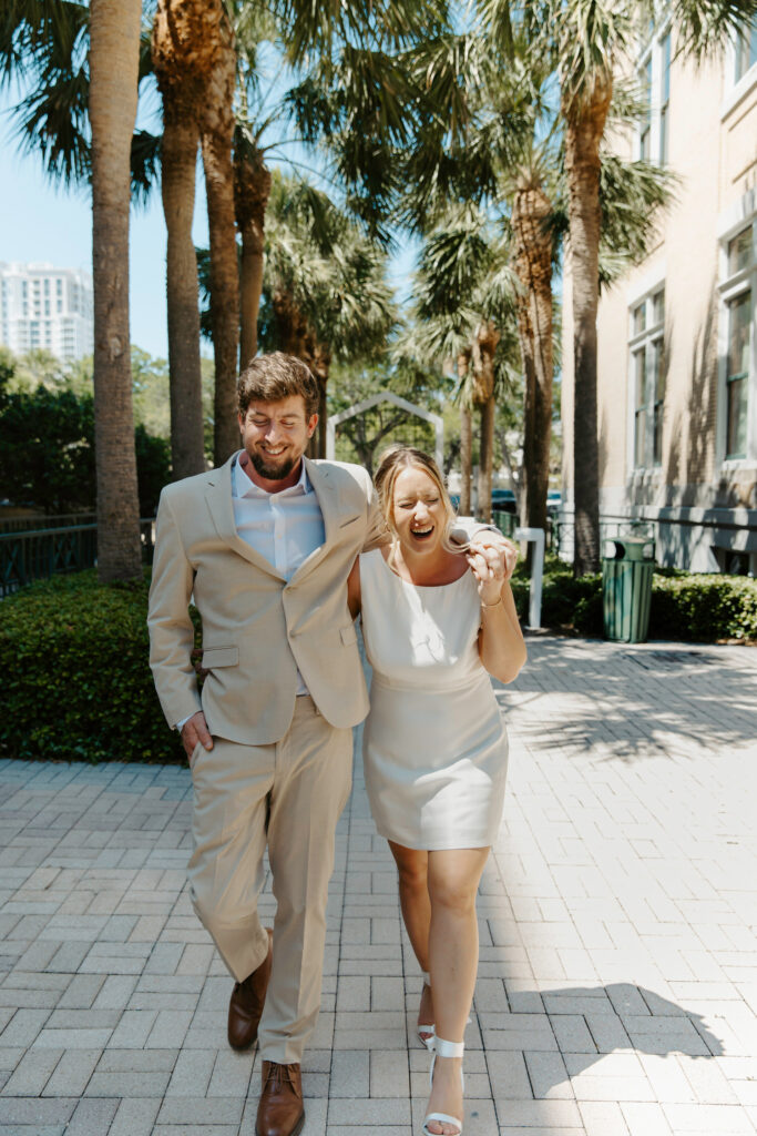 happy couple just married at the courthouse in tampa 