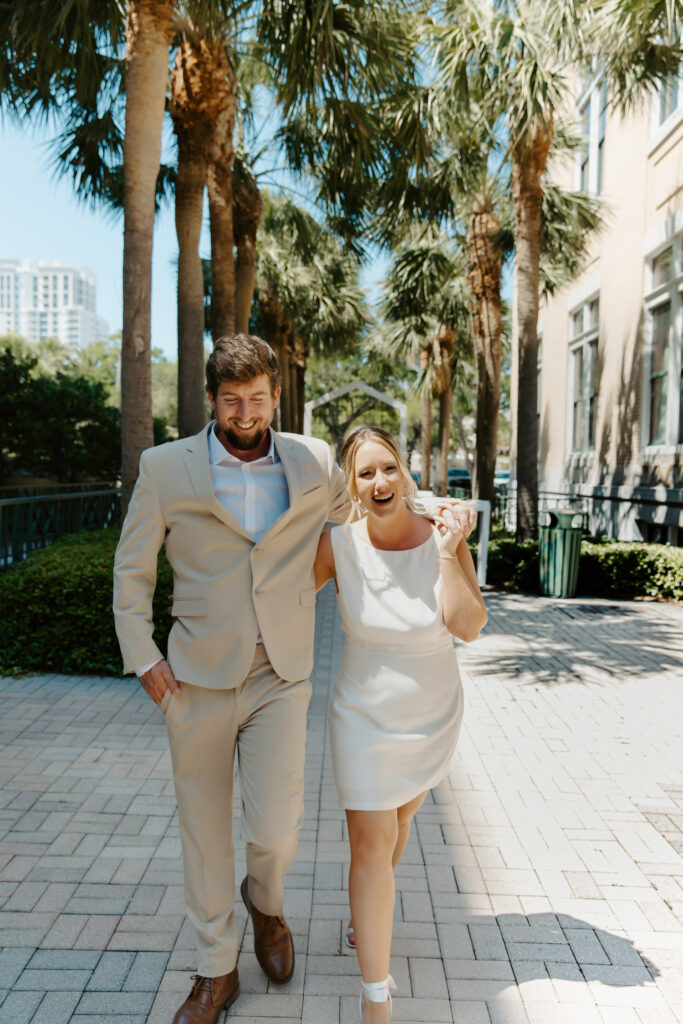 happy couple just elopement at the courthouse in tampa 