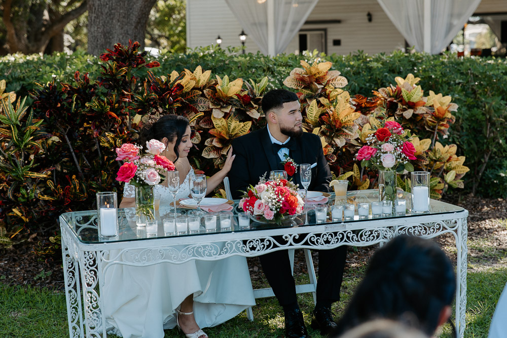 picture with family at their intimate wedding in tampa