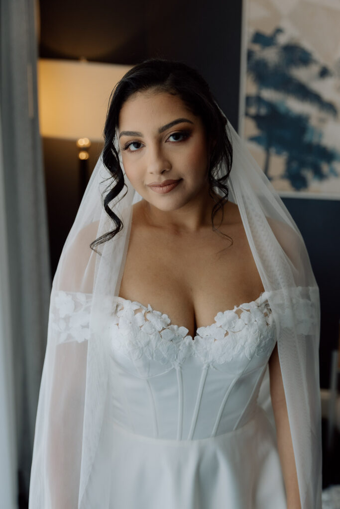 bride getting ready for her intimate wedding in tampa