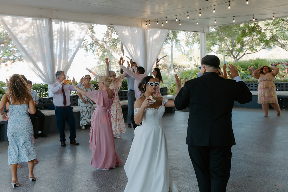 fun dancing photo during the wedding reception