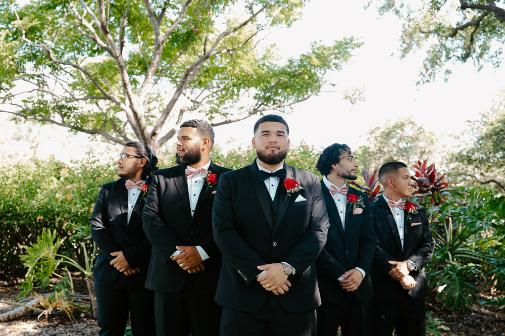 photo of the groomsmen before the ceremony at the davis island garden club wedding