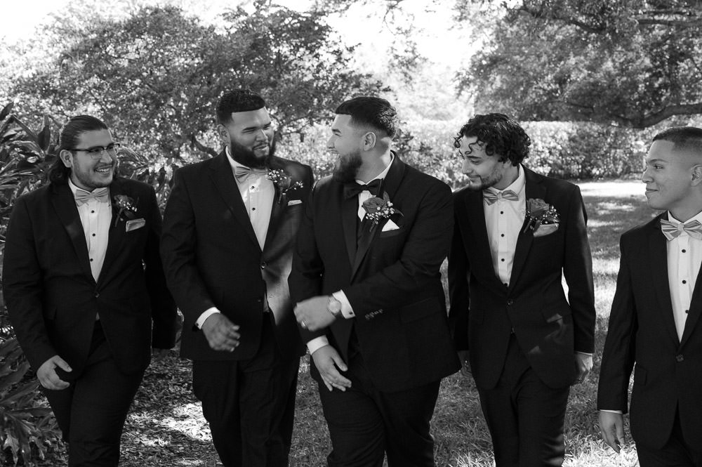 photo of the groomsmen before the ceremony at the davis island garden club wedding